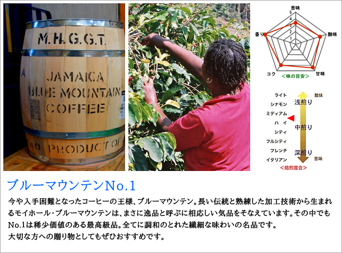 高級コーヒーの代名詞、ブルーマウンテンNo.1